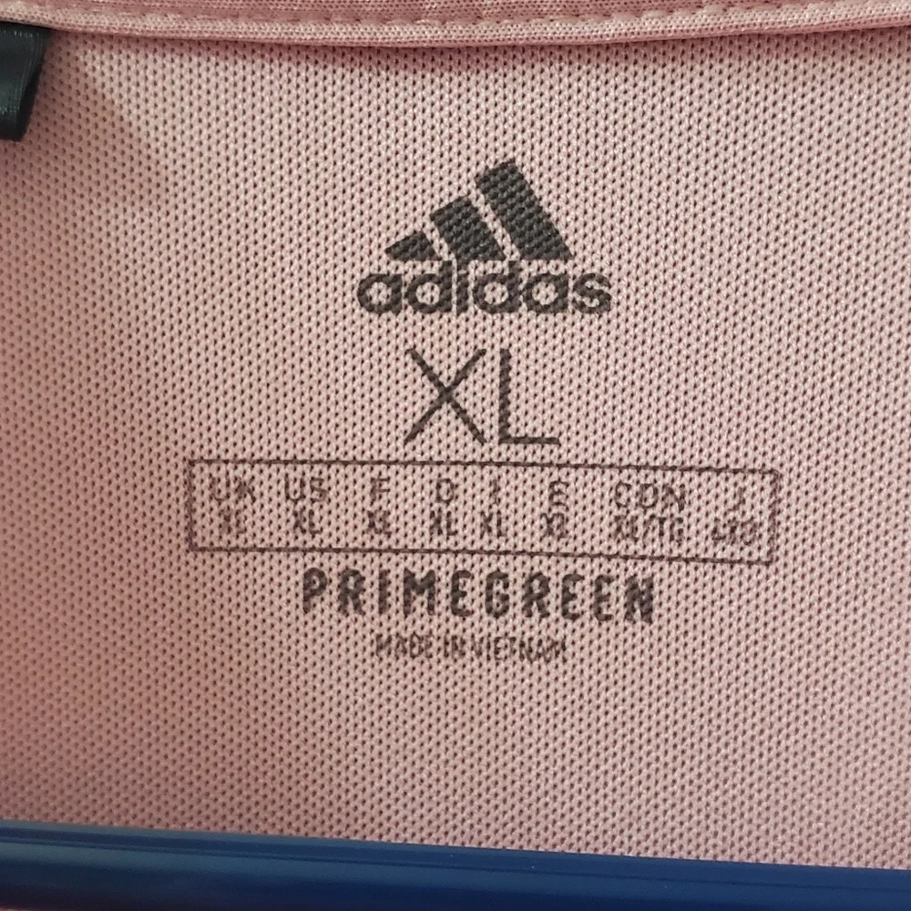 Adidas Pink Polo with Blue Embroidered Logo. Sz XL